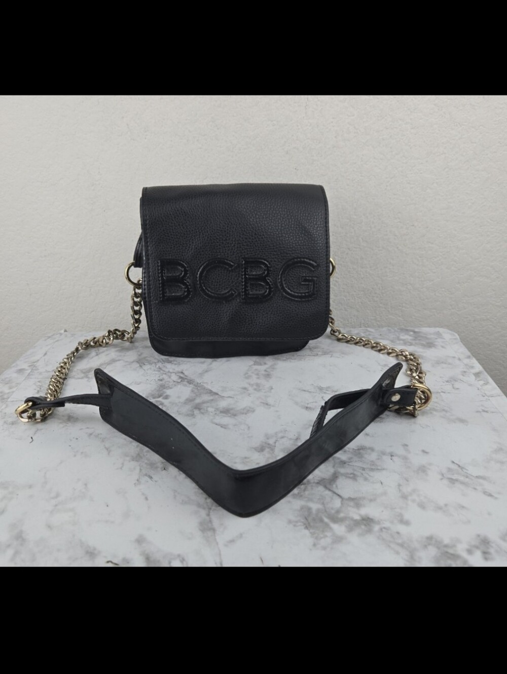 BCBG Black  Crossbody Bag with Chain Strap